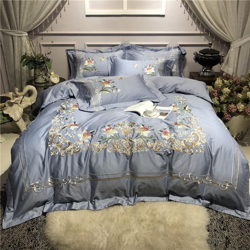 42Luxury blue egyptian cotton Bedding set queen king size bedsheet/fitted sheet embroidery duvet covr ropa de cama/linge de lit, Bedding set 1 
42Luxury blue egyptian cotton Bedding set queen king size bedsheet/fitted sheet embroidery duvet covr ropa de cama/linge de lit, Bedding set 1