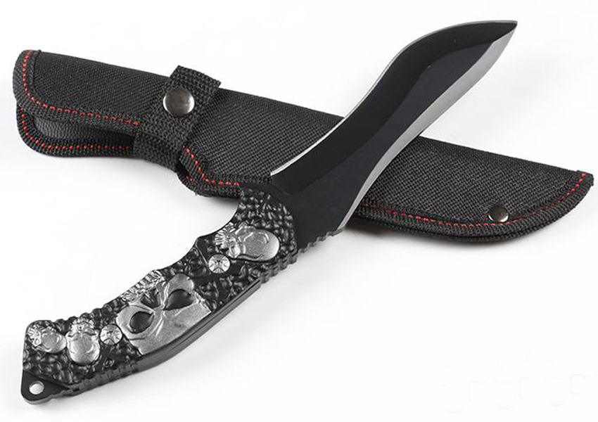 High Quality Survival Straight Knife 440C Drop Point Blade Full Tang Skull Aluminum Handle Fixed Blade Knives With Nylon Sheath
High Quality Survival Straight Knife 440C Drop Point Blade Full Tang Skull Aluminum Handle Fixed Blade Knives With Nylon Sheath
