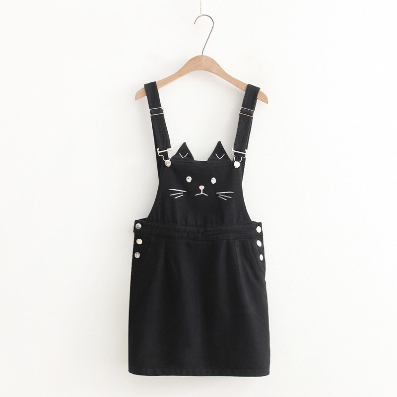 2020 Summer Denim Dress Women Cartoon Cat Embroidery Suspender Sundress Harajuku Kawaii Cute Mori Girl Jean Dress White Vestidos
2020 Summer Denim Dress Women Cartoon Cat Embroidery Suspender Sundress Harajuku Kawaii Cute Mori Girl Jean Dress White Vestidos