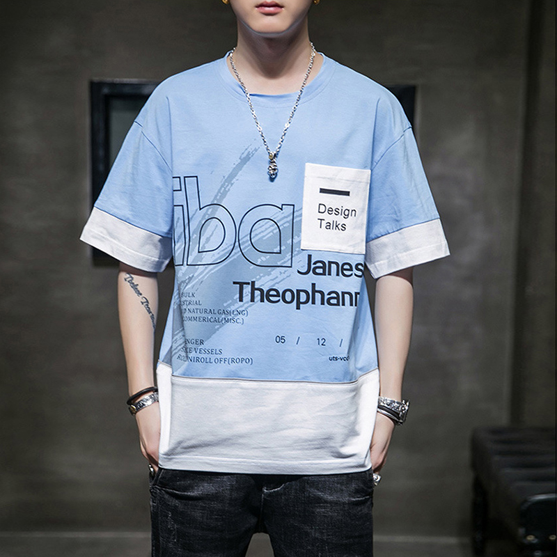 Men Tops Tee Short Sleeve T Shirt Men 2020 Summer High Quality Tshirt Top Tees Brand Fashion Clothes O NECK, Blue 
Men Tops Tee Short Sleeve T Shirt Men 2020 Summer High Quality Tshirt Top Tees Brand Fashion Clothes O NECK, Blue