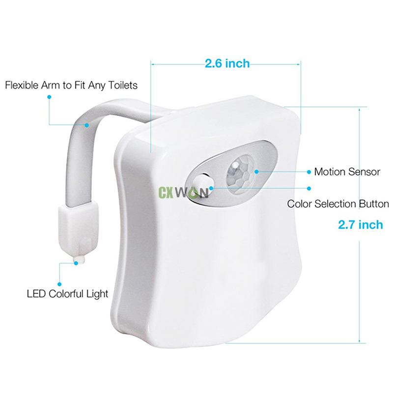 Toilet Night Lights Motion Sensor 8color 16 color Changing LED Bowl Nightlight Waterproof Close Stool Night LED Luminaria WC Lamp
