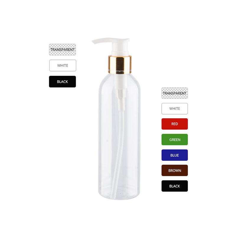 250ml x 25 Plastic Lotion Pump Bottles Gold Screw Cap PET Cream Bottle For Facial Cleanser Shampoo Shower Gel Make-up Remover