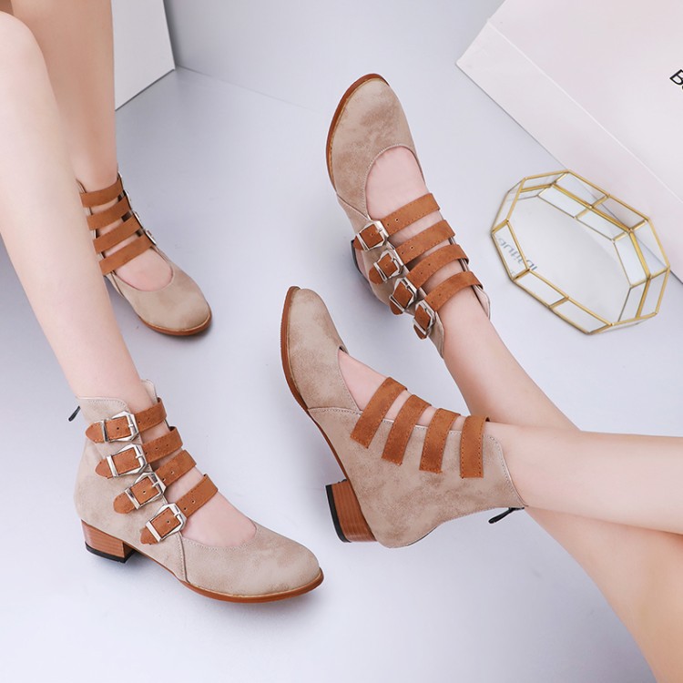 2020 Year's Fashion Square Heel 4-breasted Sandals Large Size 40-43 Rear Zipper Low Boots Female, Beige
2020 Year's Fashion Square Heel 4-breasted Sandals Large Size 40-43 Rear Zipper Low Boots Female, Beige