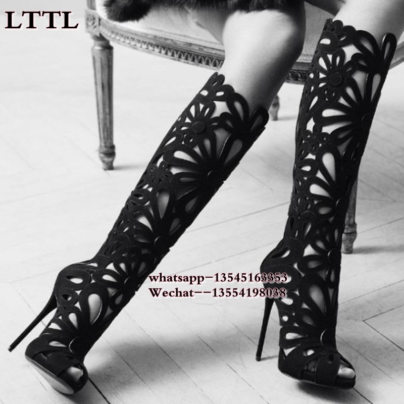Spring Summer Open Toe Thin High Heels Over The Knee Boots Women Stiletto Pumps Lace Up Cut Out Roman Gladiator Sandals, As the picture
Spring Summer Open Toe Thin High Heels Over The Knee Boots Women Stiletto Pumps Lace Up Cut Out Roman Gladiator Sandals, As the picture