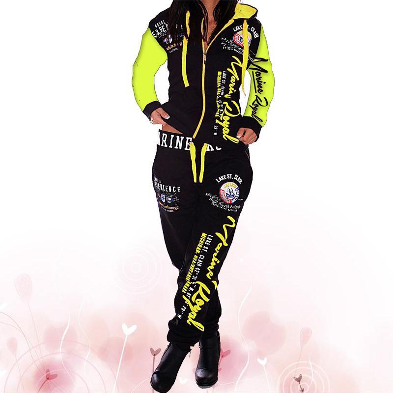 ZOGAA Women Hoodies Sweatshirt 2 Pieces Outfits Long Sleeve Top Pants Tracksuit Lady Outdoor Suit Zipper Hoodies 2 Pieces Set T200808