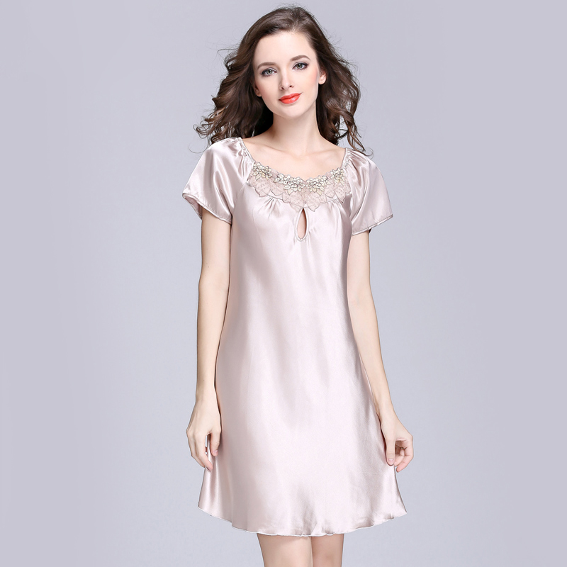 Plus Size Women Silk Satin Night Gown Lace Round Neck Night Wear Short Sleeve Nightdress Fashion Sleep Wear For Summer, Pink
Plus Size Women Silk Satin Night Gown Lace Round Neck Night Wear Short Sleeve Nightdress Fashion Sleep Wear For Summer, Pink