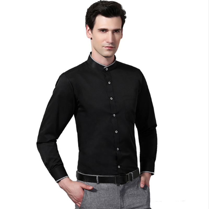 

Men Formal Business Round Neck White Long Sleeve Shirt Blusas Blouse Camisa Masculina Bluzki Bluzka Koszula Chemise Longu, 1902