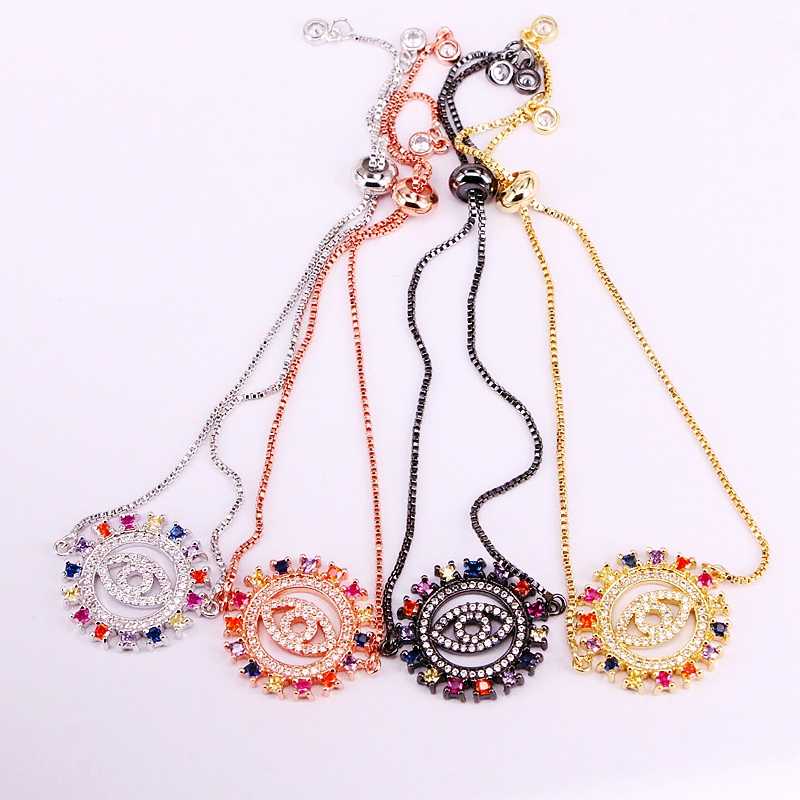 6PCS, Colorful Zirconia Link Chain Adjusted Bracelet Round & Eye Classic Jewelry For Women
6PCS, Colorful Zirconia Link Chain Adjusted Bracelet Round & Eye Classic Jewelry For Women