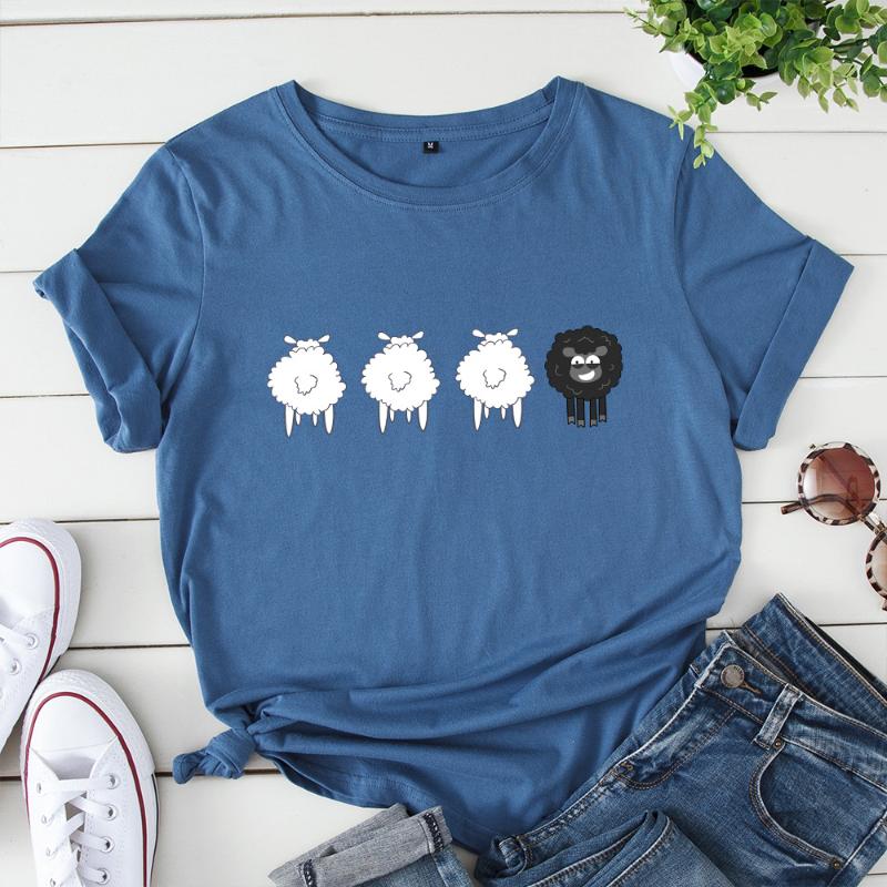 Harajuku Korean Cartoon Basic Top Creativite Sheep Graphic Tee 100%Cotton Cute Plus Size 5XL T Shirt Casual Women Print T-shirt, No pattern
Harajuku Korean Cartoon Basic Top Creativite Sheep Graphic Tee 100%Cotton Cute Plus Size 5XL T Shirt Casual Women Print T-shirt, No pattern