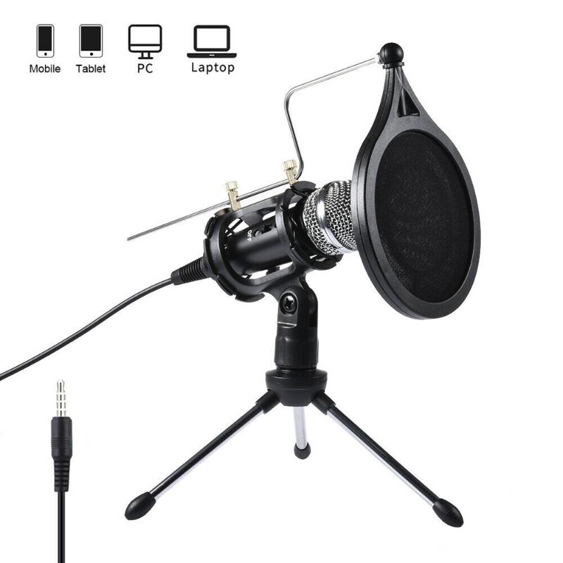 Professional Home Live Condenser Microphone Vocal Recording Mic Stand Kit for Computer Phone
Professional Home Live Condenser Microphone Vocal Recording Mic Stand Kit for Computer Phone