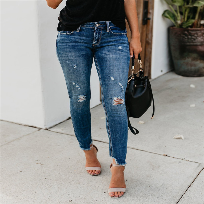 2020 Spring New High Street Elasticity Skinny Jeans Women Fashion Hollow Out Hole Bleached Vintage Push Up Denim Pants Femme, Blue
2020 Spring New High Street Elasticity Skinny Jeans Women Fashion Hollow Out Hole Bleached Vintage Push Up Denim Pants Femme, Blue