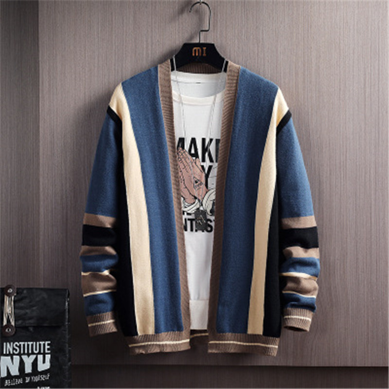 Mens Colors Matching Stripes Coats Fashion Trend Cardigan Long Sleeve Plus Size Casual Outerwear Designer Male Sweater Knitwear Jackets
Mens Colors Matching Stripes Coats Fashion Trend Cardigan Long Sleeve Plus Size Casual Outerwear Designer Male Sweater Knitwear Jackets