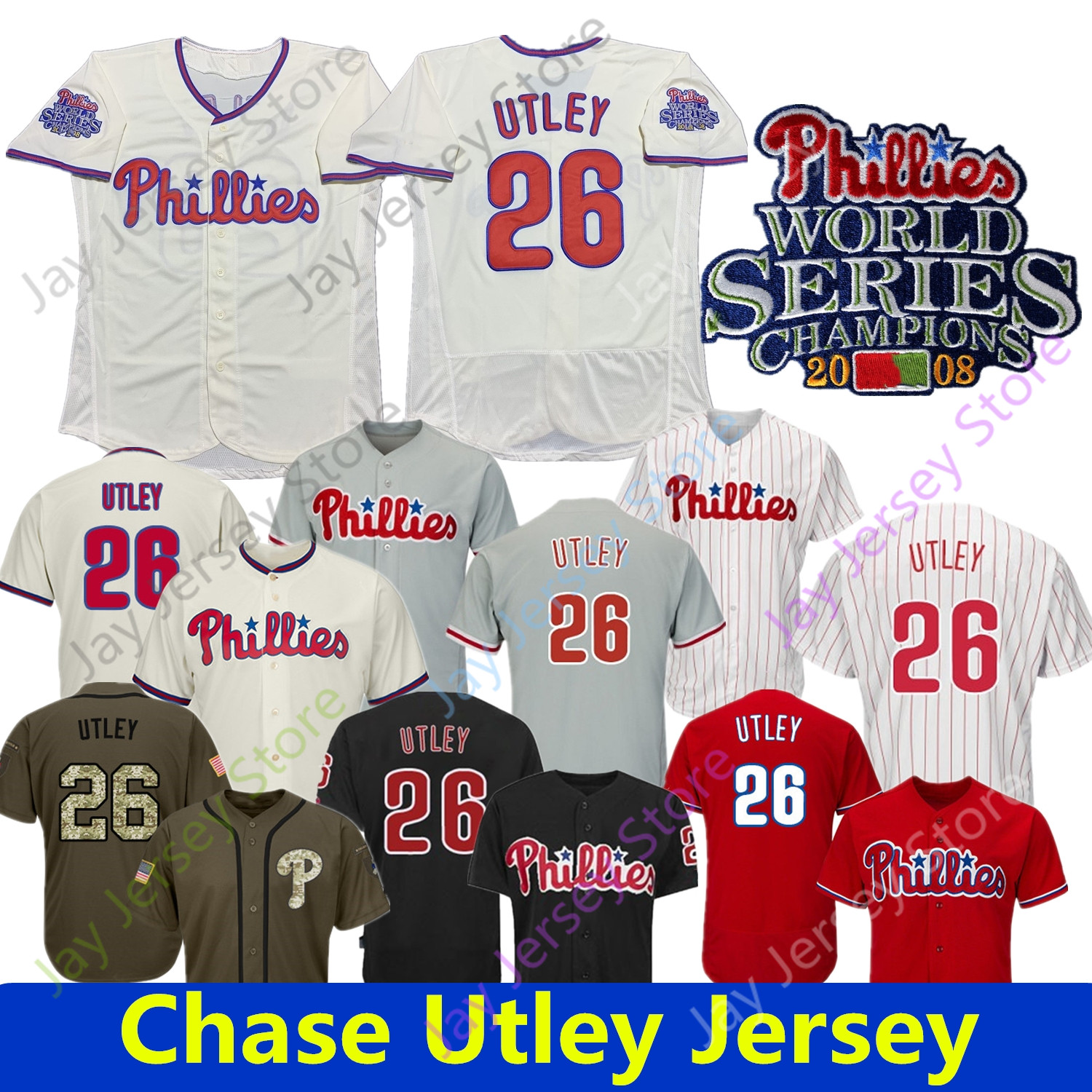 Chase Utley Jersey Philadelphia 2008 Champions Patch Home Way Cool Base Red White Embroidery Button Down Pinstripe, As pic
Chase Utley Jersey Philadelphia 2008 Champions Patch Home Way Cool Base Red White Embroidery Button Down Pinstripe, As pic