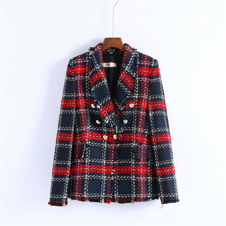 2020 Women Vintage Tweed Red Plaid Blazer Double Breasted Tassel Suit Soft Wool Office Jacket Coat Spring Autumn Lady Outerwear T200817
2020 Women Vintage Tweed Red Plaid Blazer Double Breasted Tassel Suit Soft Wool Office Jacket Coat Spring Autumn Lady Outerwear T200817