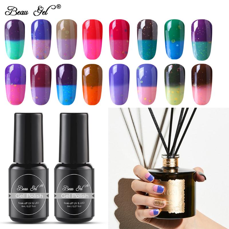 Beau Gel 8ml Thermal Cheese Temperature Change Gel Varnish Chameleon Changing Nail Polish Nail Art UV LED Lamp Top Base Coat
Beau Gel 8ml Thermal Cheese Temperature Change Gel Varnish Chameleon Changing Nail Polish Nail Art UV LED Lamp Top Base Coat