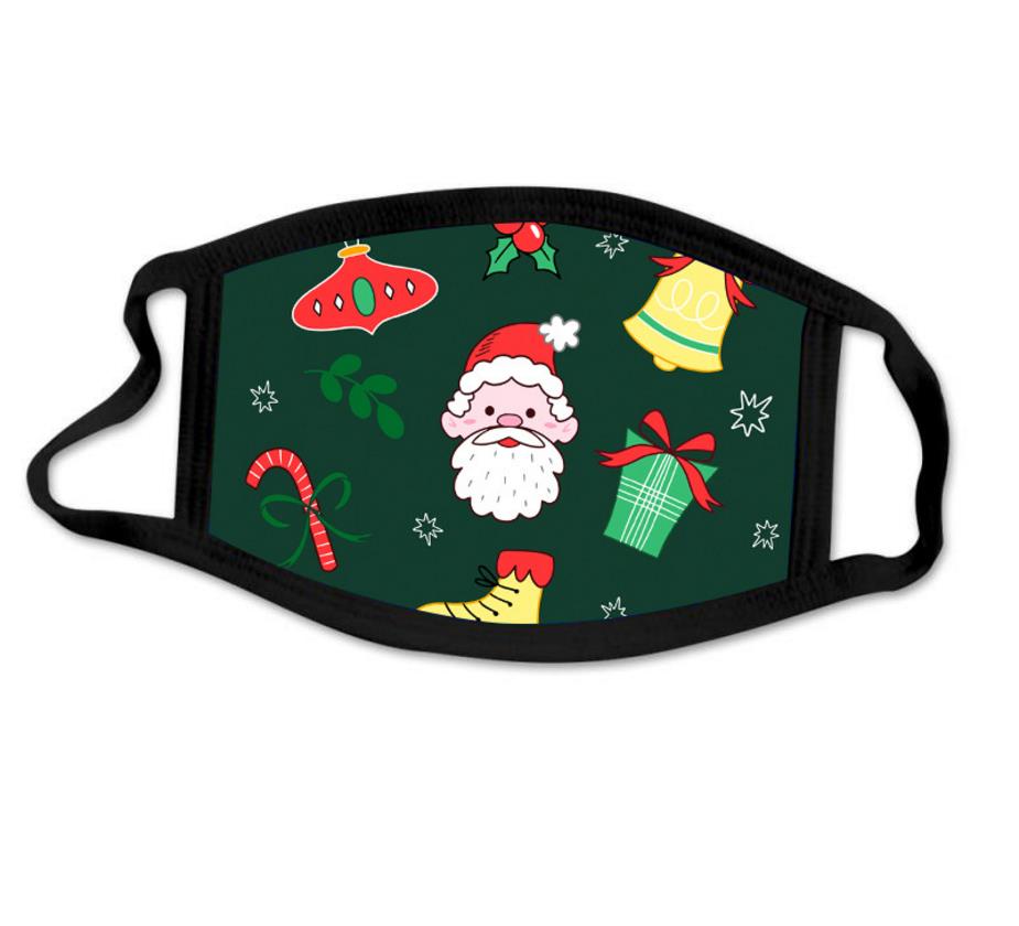 Christmas Patterns Face Mask Cotton Holiday Printed Warm Face Covers Washable Anti Dust For Adults Teen individual package