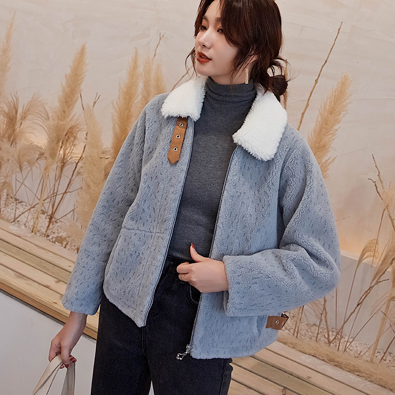 Fall and winter new grain sheep shearing overcoat women fashion composite fur in one short wool fur coat women, Yellow
Fall and winter new grain sheep shearing overcoat women fashion composite fur in one short wool fur coat women, Yellow