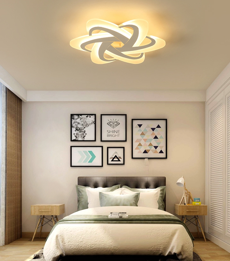 Modern Bedroom Ceiling lamps Study Room Led Chandelier Lampara Modern Led Ceiling Chandelier LED Bulbs Semiflush Mount Iron