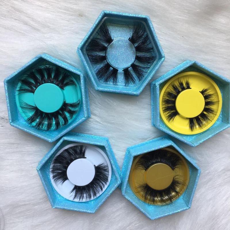 new 20/pcs hexagon shape box mink lashes eyelash packaging box hexagon eyelash
