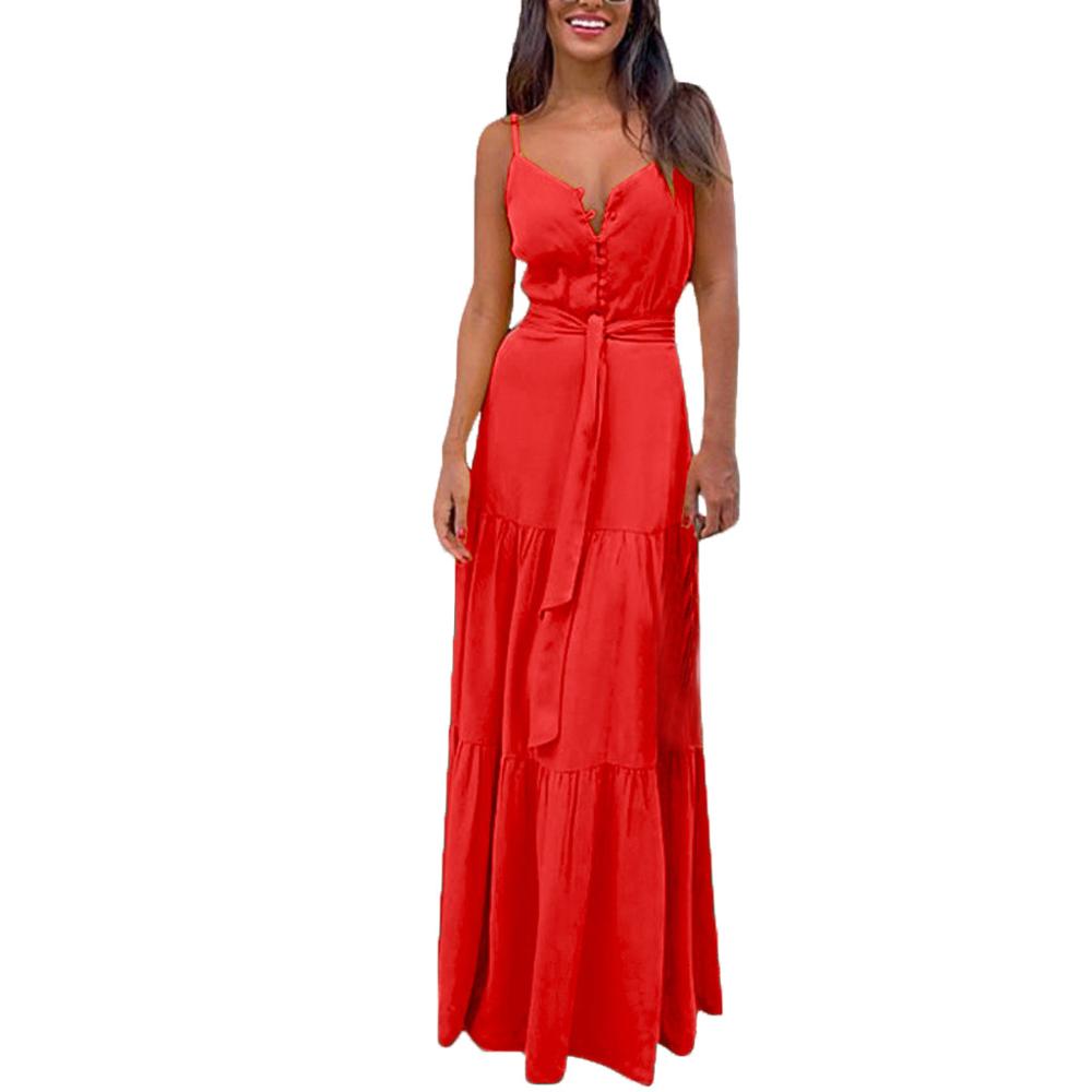 Women Summer Fashion Dress Boho Style Sleeveless Strappy Female Girls Dresses V-neck Bandage Party Beach Dress Feminine les robe
