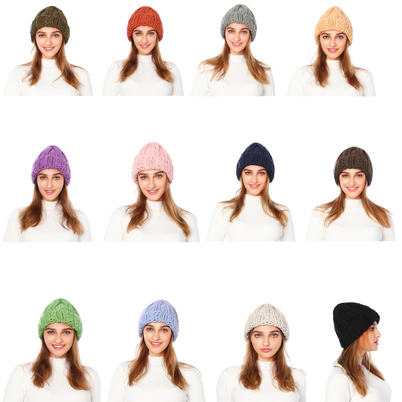 New Girl's Fashion Cap European Women's Knitted Cap Winter Warming Pure-color Curled Coarse Wool Knitted couple hat, Black
New Girl's Fashion Cap European Women's Knitted Cap Winter Warming Pure-color Curled Coarse Wool Knitted couple hat, Black