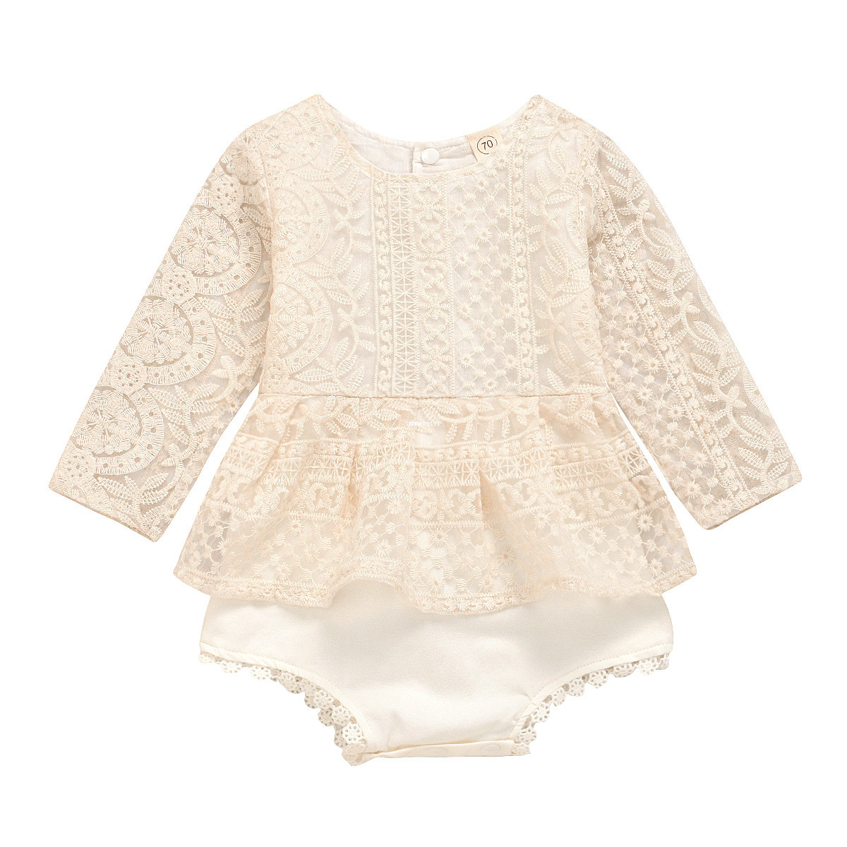 INS Infant kids lace romper baby girls lace embroidered long sleeve jumpsuits baby girls lace falbala rompers A4012, Beige
INS Infant kids lace romper baby girls lace embroidered long sleeve jumpsuits baby girls lace falbala rompers A4012, Beige