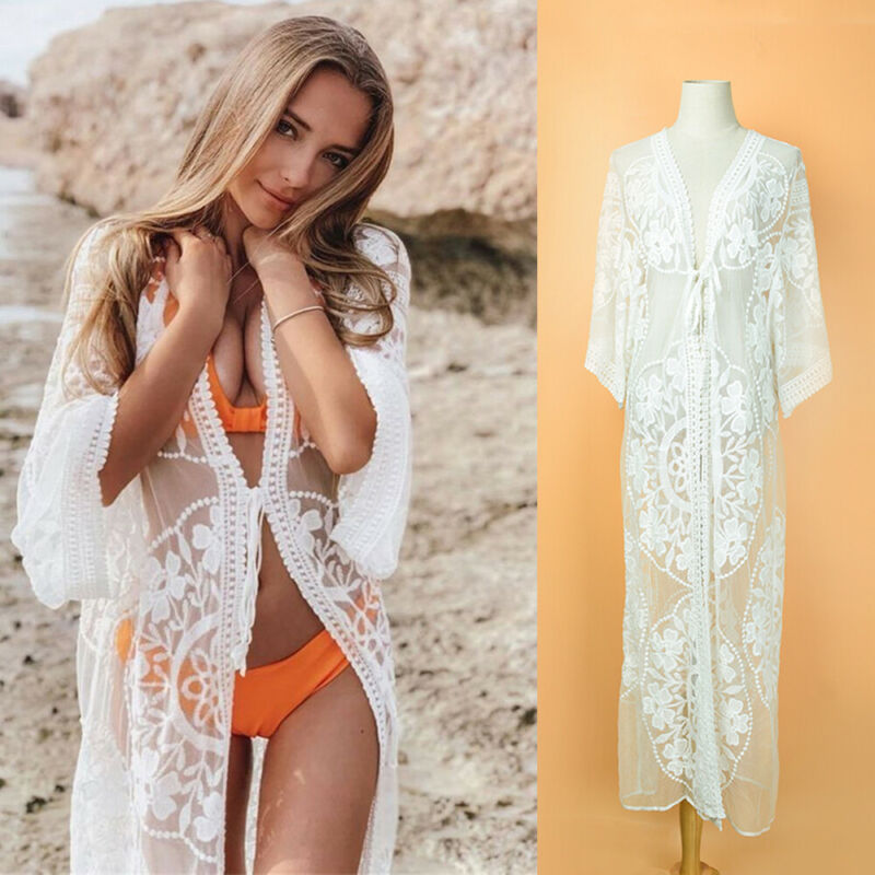 Summer Bikini Cover Up Womens Kimono Beach Dress Swimwear White Lace Tunic Bath Sarong Hollow Loose embroidery Beachwear
Summer Bikini Cover Up Womens Kimono Beach Dress Swimwear White Lace Tunic Bath Sarong Hollow Loose embroidery Beachwear