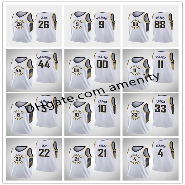 men Pacers Indiana 4 Oladipo 33 Turner 11 Sabonis 26 Lamb Basketball jerseys Domantas Jeremy Myles Victor white association jersey
men Pacers Indiana 4 Oladipo 33 Turner 11 Sabonis 26 Lamb Basketball jerseys Domantas Jeremy Myles Victor white association jersey