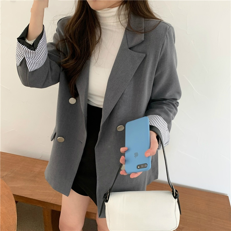 BornSra 2020 Spring Blaser Office Ladies Blazer Jackets Double-breasted Women Suit Jackets Loose Pockets Female Blazers Femme, Black
BornSra 2020 Spring Blaser Office Ladies Blazer Jackets Double-breasted Women Suit Jackets Loose Pockets Female Blazers Femme, Black