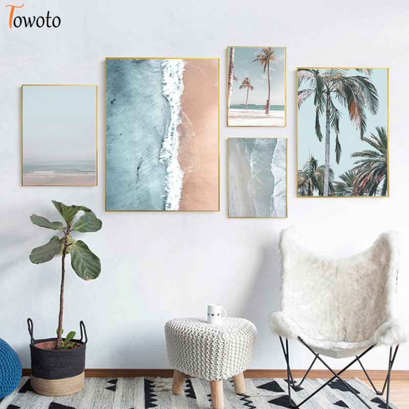 Ocean Wave Canvas Painting California Beach Poster Palm Art Print Light Blue Wall Art Nordic Decoration Pictures Coastal Decor
Ocean Wave Canvas Painting California Beach Poster Palm Art Print Light Blue Wall Art Nordic Decoration Pictures Coastal Decor