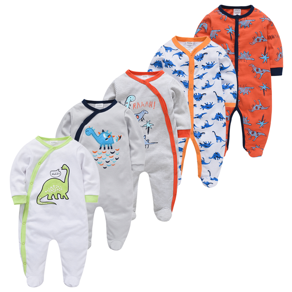 5pcs Baby Pyjamas Newborn Girl Boy Pijamas bebe fille Cotton Breathable Soft ropa bebe Newborn Sleepers Baby Pjiamas 210226