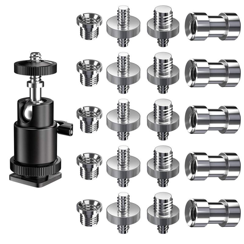 Camera Screw, 21 Pcs 1/4 Inch 3/8 Inch Converter Threaded Screws 1/4inch Hot Shoe Adapter Mount Camera Ball Head Set Camera/Trip
Camera Screw, 21 Pcs 1/4 Inch 3/8 Inch Converter Threaded Screws 1/4inch Hot Shoe Adapter Mount Camera Ball Head Set Camera/Trip