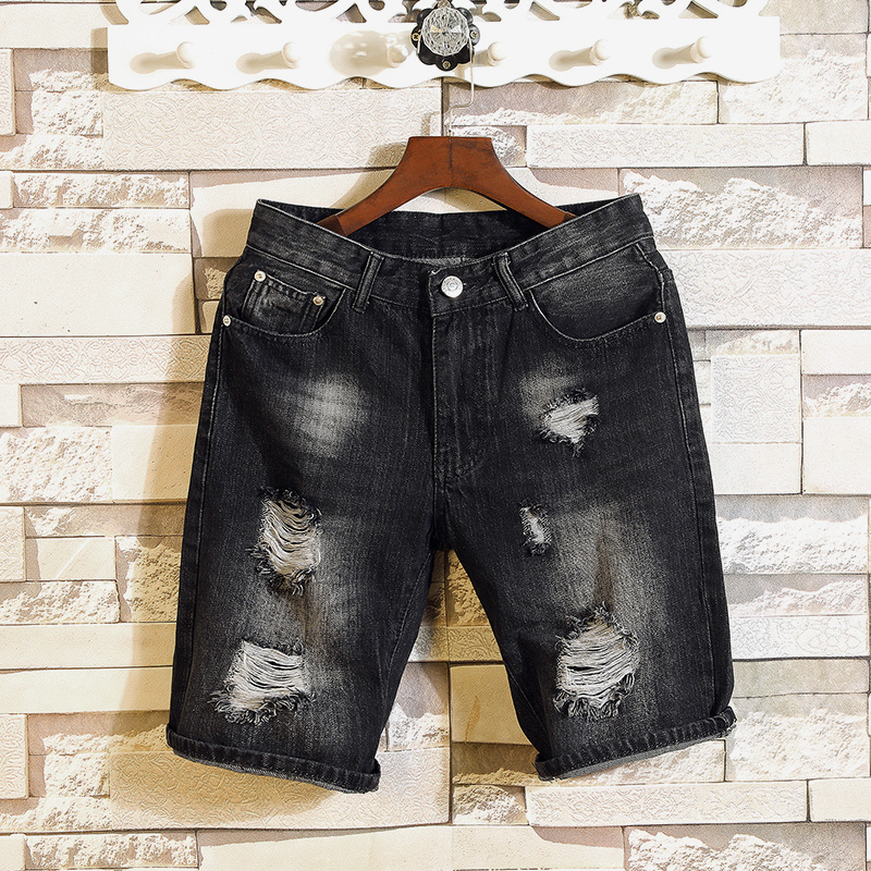 Summer Denim Shorts Men's Thin Section Black Hole Denim Shorts Men's Casual Cotton Straight Fashion Knee Length
Summer Denim Shorts Men's Thin Section Black Hole Denim Shorts Men's Casual Cotton Straight Fashion Knee Length