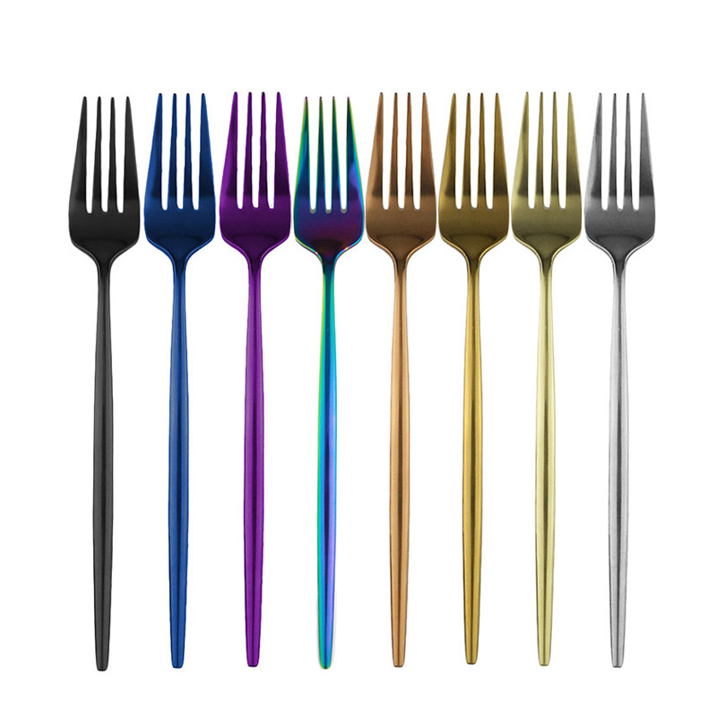 6Pcs Dessert Fork Colourful Flatware Long Handle Fork Mirror Cutlery Stainless Steel Kitchen Accessories Mini Cake Forks Party
6Pcs Dessert Fork Colourful Flatware Long Handle Fork Mirror Cutlery Stainless Steel Kitchen Accessories Mini Cake Forks Party