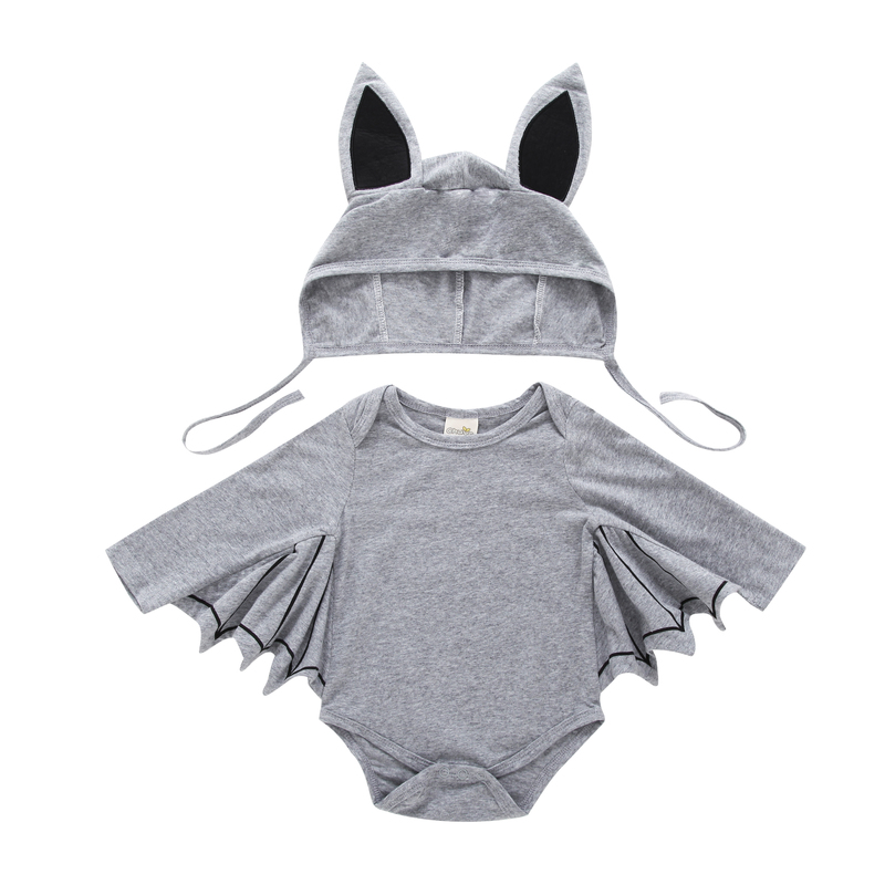 boy Halloween Cosplay bat Costume long sleeve romper+hat Newborn Baby clothes infant clothing set 2020 toddler outfit gray black
boy Halloween Cosplay bat Costume long sleeve romper+hat Newborn Baby clothes infant clothing set 2020 toddler outfit gray black