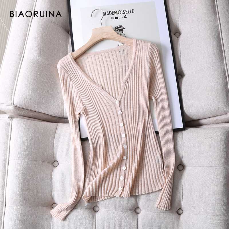 BIAORUINA Women's Pure Color Single Breasted Vertical Striped V-neck Knit Cardigan Office Lady Slim Stretch Casual Thin Sweater, Black
BIAORUINA Women's Pure Color Single Breasted Vertical Striped V-neck Knit Cardigan Office Lady Slim Stretch Casual Thin Sweater, Black