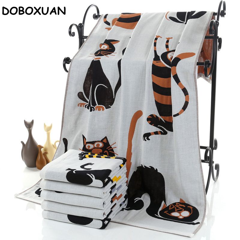 Geometric Cat Pattern Bath Towel Pure Cotton Gauze Quick Dry Big Face Towel Adult Home Comfortable Water Absorption Sport, Cat towel
Geometric Cat Pattern Bath Towel Pure Cotton Gauze Quick Dry Big Face Towel Adult Home Comfortable Water Absorption Sport, Cat towel