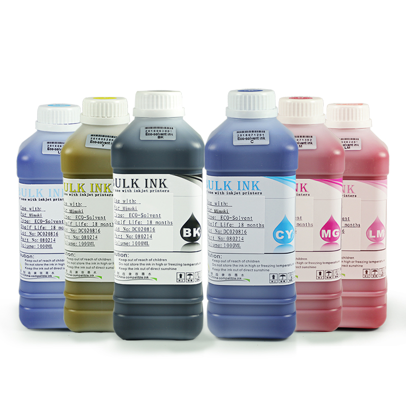 

500ML Eco Solvent Ink for DX2 DX4 DX5 DX6 DX7 Printhead for Mimaki Roland Mutoh Inkjet Printers Refill Ink Kit