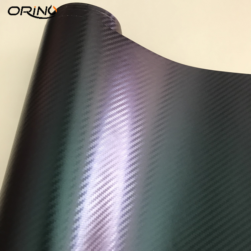 Blue to Purple Chameleon Carbon Fiber Vinyl Wrap Roll with Air-Release Technology Full Car Wrapping Foil
