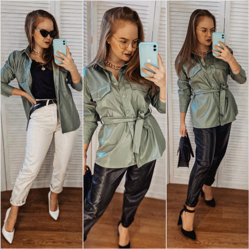 Women Fashion Faux New Leather Jacket With Belt 2020 Ladies Long Sleeve Streetwear Jackets Loose Casual Pockets Outwear Coat, As picture
Women Fashion Faux New Leather Jacket With Belt 2020 Ladies Long Sleeve Streetwear Jackets Loose Casual Pockets Outwear Coat, As picture