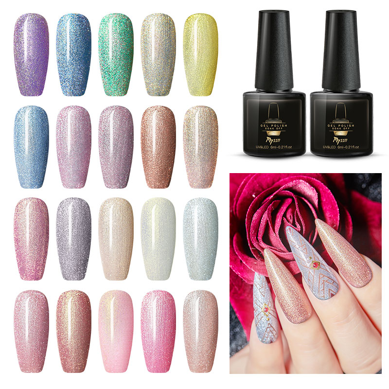 Mtssii 6ML Glitter Nail Polish Resin Holographic Pink Color Series Soak Off Nail Art Gel Polish Varnish Manicure Design, As04904
Mtssii 6ML Glitter Nail Polish Resin Holographic Pink Color Series Soak Off Nail Art Gel Polish Varnish Manicure Design, As04904
