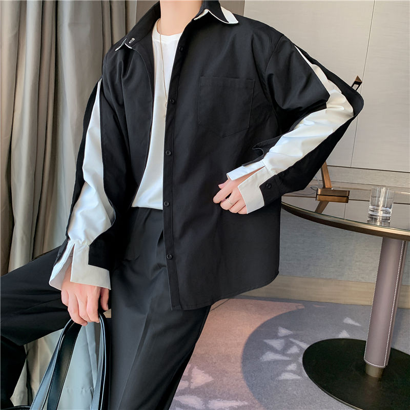 2020 Spring And Autumn New Youth Popular Loose Stitching Fake Two Black And White Contrast Casual Long-sleeved Shirt -2XL
2020 Spring And Autumn New Youth Popular Loose Stitching Fake Two Black And White Contrast Casual Long-sleeved Shirt -2XL