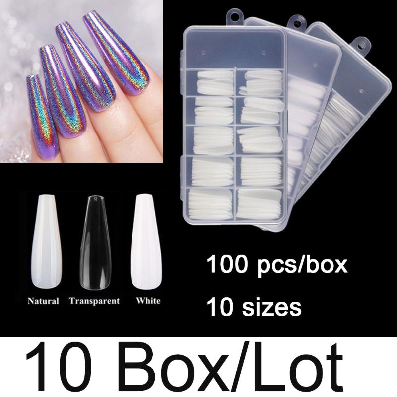 Wholesale 10 Boxes Per Package Long Coffin False Nail Tips 100 Pieces/Box 10 Sizes Ballerina Fake Nail Tips Clear, Customize 10 box
Wholesale 10 Boxes Per Package Long Coffin False Nail Tips 100 Pieces/Box 10 Sizes Ballerina Fake Nail Tips Clear, Customize 10 box