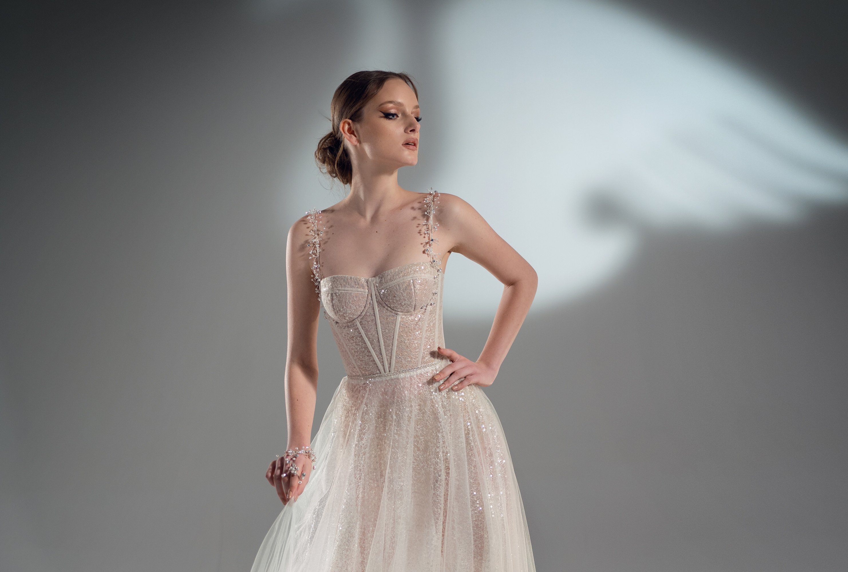 sparkly illusion a line wedding dresses sexy spaghetti sequins backless sweep train plus size bling bling wedding robe de marie