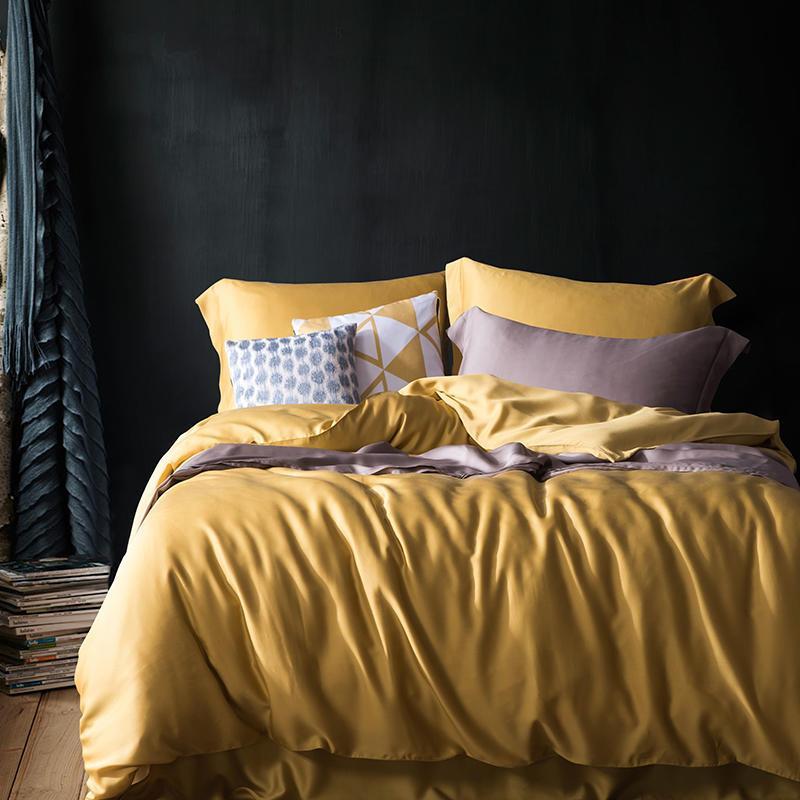 Solid color summer soft tencel silk bedding set king size queen yellow duvet cover soft bed sheet fitted sheet set parure de lit, Bedding set 3
Solid color summer soft tencel silk bedding set king size queen yellow duvet cover soft bed sheet fitted sheet set parure de lit, Bedding set 3