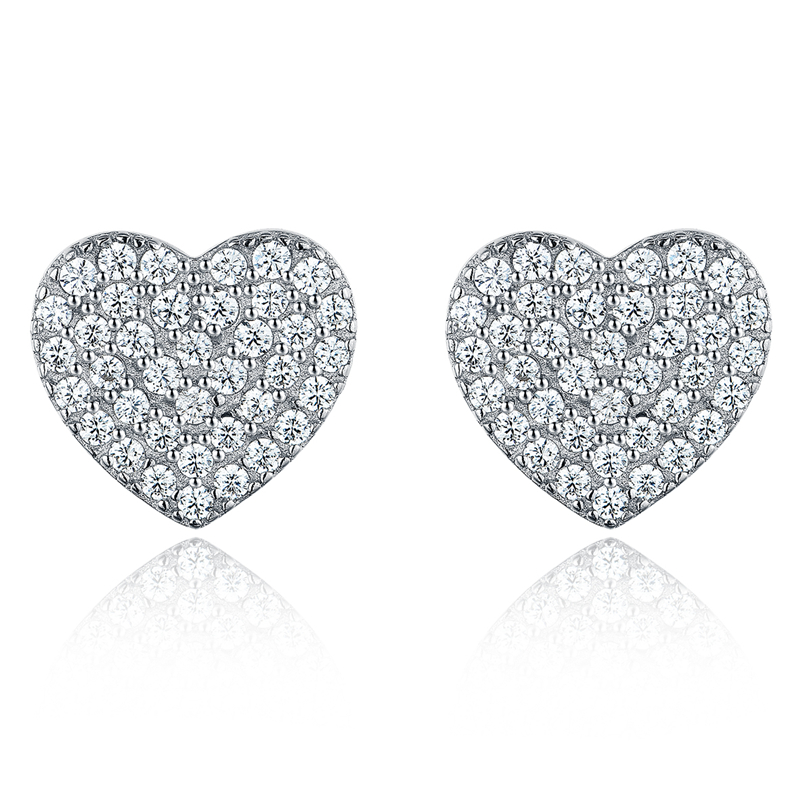 925 Sterling Silver Earring Lovely Cute Heart Shape CZ Stud Earring as Gift for Girls Girlfriend Fashion Accessories Jewelry
925 Sterling Silver Earring Lovely Cute Heart Shape CZ Stud Earring as Gift for Girls Girlfriend Fashion Accessories Jewelry