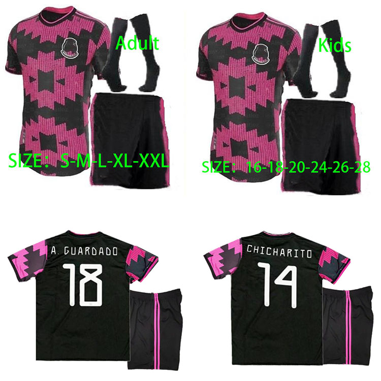 2020 Mexico Soccer Jersey National mexico Away pink 20 21 Black CHICHARITO LOZANO GUARDADO CARLOS VELA RAUL Football Shirts men kids+socks, Grey
2020 Mexico Soccer Jersey National mexico Away pink 20 21 Black CHICHARITO LOZANO GUARDADO CARLOS VELA RAUL Football Shirts men kids+socks, Grey