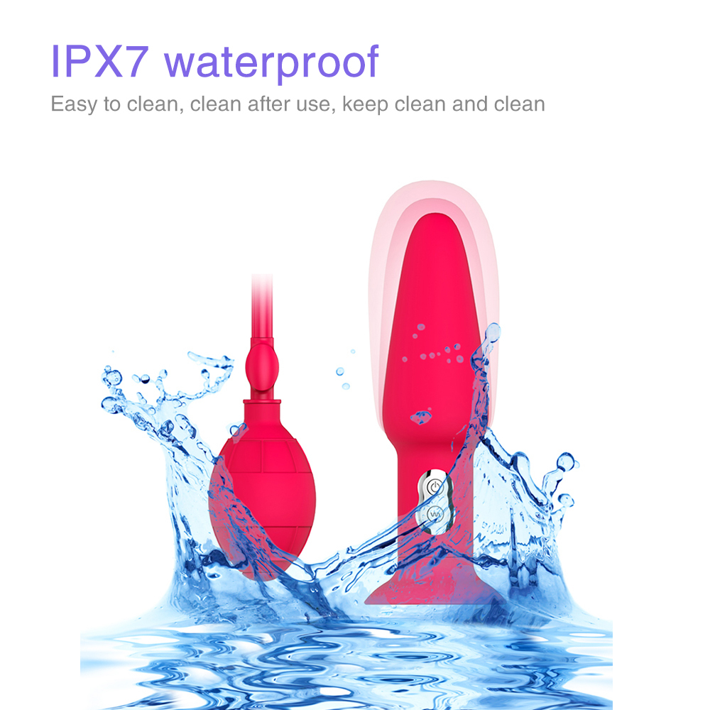 Inflatable Anal Vibrator Dildo Pump Anal Sex Toy Butt Plug Adsorption Type Vagina Anal Expansion Vibrator For Women Men Sex Shop Y200422