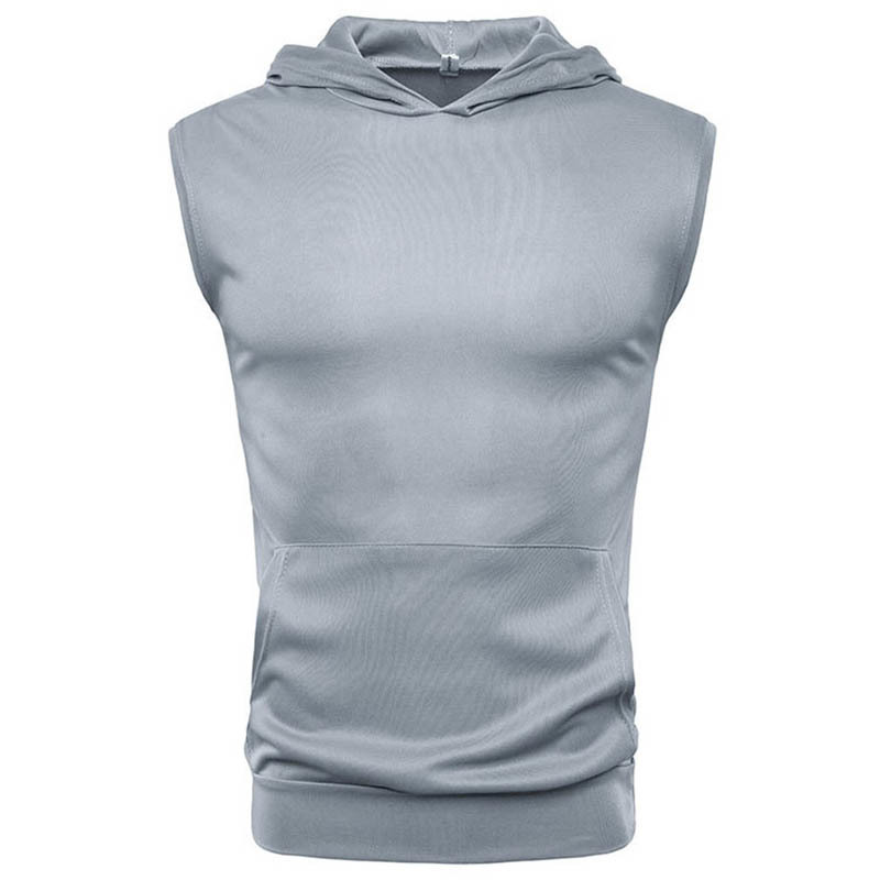 Mens Muscle Hoodie Tank Sleeveless Bodybuilding Gym Workout Fitness Shirts Vest Masculina Tops Men's Clothing MX200815
