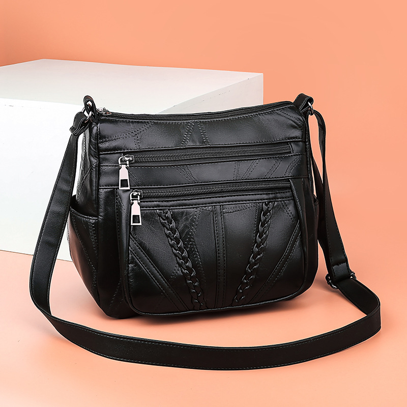 Women Large Capacity Leather Messenger Bags 2020 Luxury Sheep Skin Leather Shoulder Bag Ladies Crossbosy Bags, Black
Women Large Capacity Leather Messenger Bags 2020 Luxury Sheep Skin Leather Shoulder Bag Ladies Crossbosy Bags, Black
